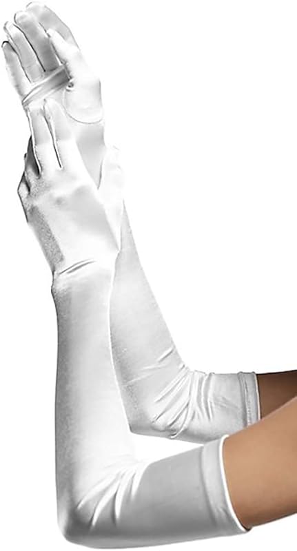 23" Extra Long Super Stretch Over the Elbow Party Bridal Dance Sexy Satin Gloves A-Grade Quality 16BL 58cm
