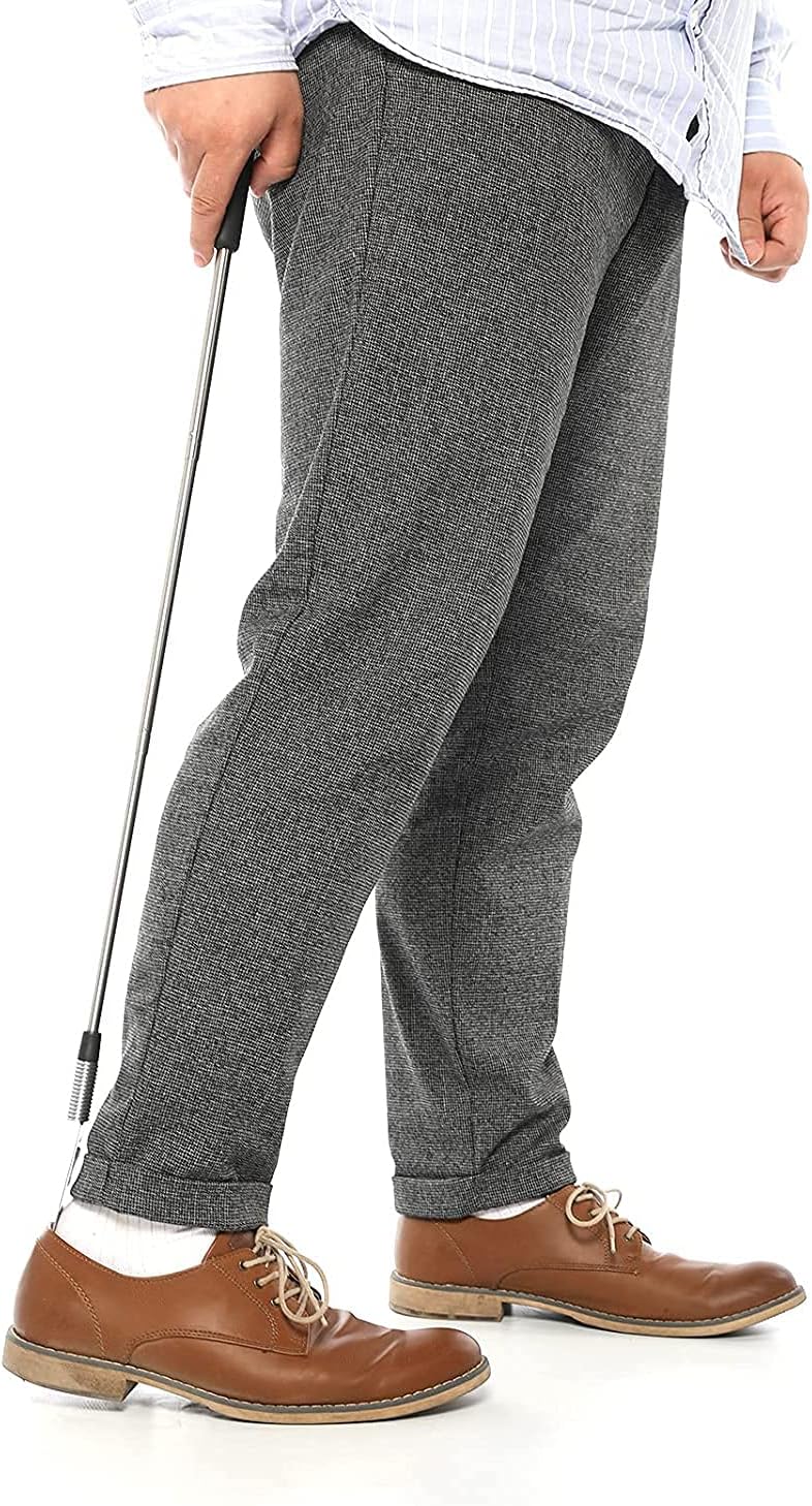 Fanwer Extendable Shoe Horn Long Handle for Seniors, Twist to Lock, 16" to 31"Adjustable, Stainless Steel Telescopic Shoehorn for Men Women, Metal Travel Shoe Horn, Shoe Helper Tool
