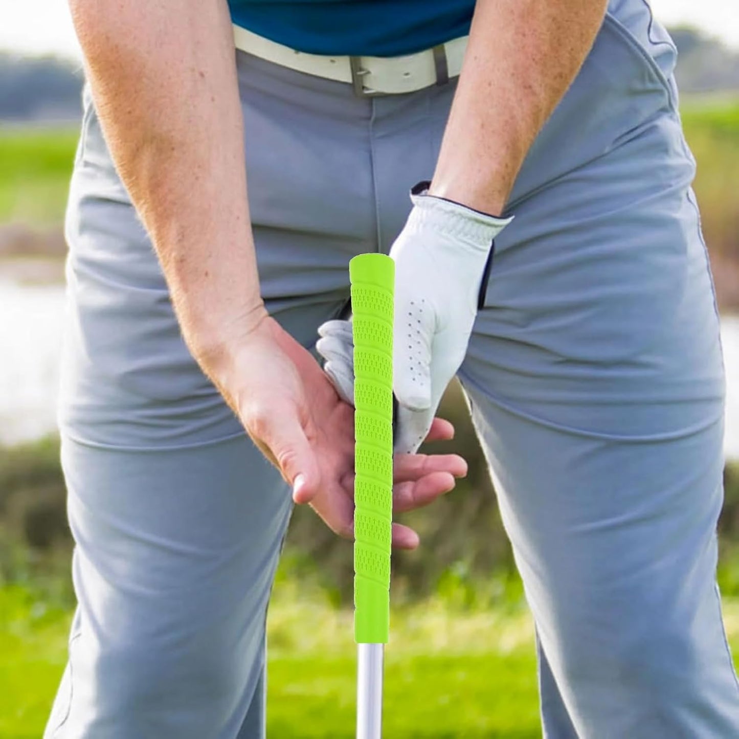 Golf Grip, Anti Slip Rubber Golf Putter Grip Breathable for Children Beginner Training(green)