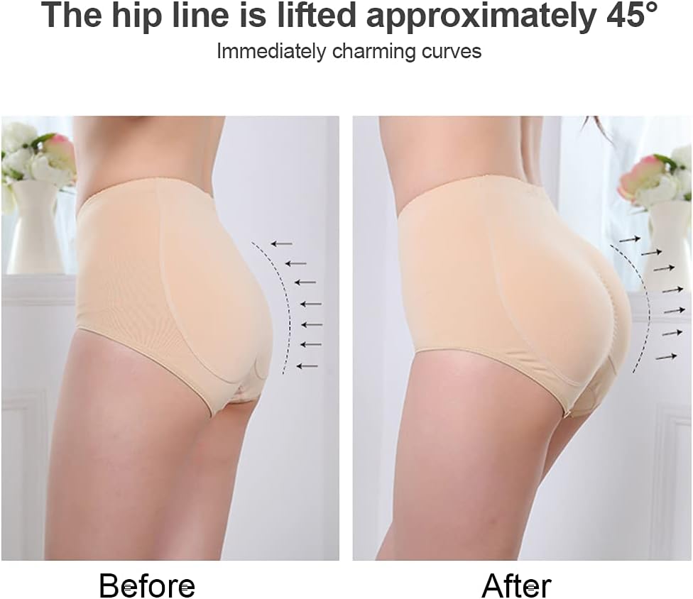 Silicone Butt Pads, Hip Pads for Women Shapewear – Hip Enhancer Pad & Fake Buttock Lifter Thick Peach