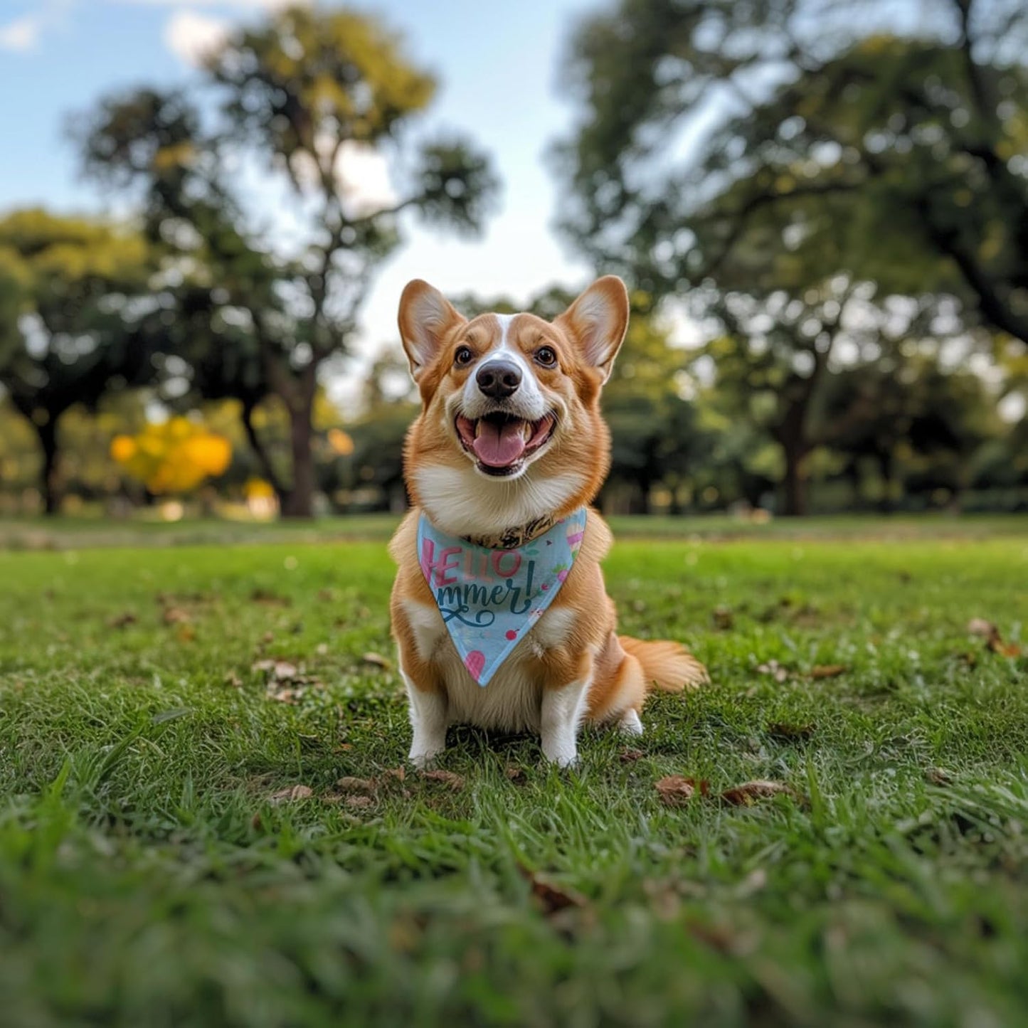 Summer Dog Bandana 1-Pack for X-Large Dogs – Cooling Bandanas with Popsicle Blue Design, Breathable & Quick-Dry Pet Accessories