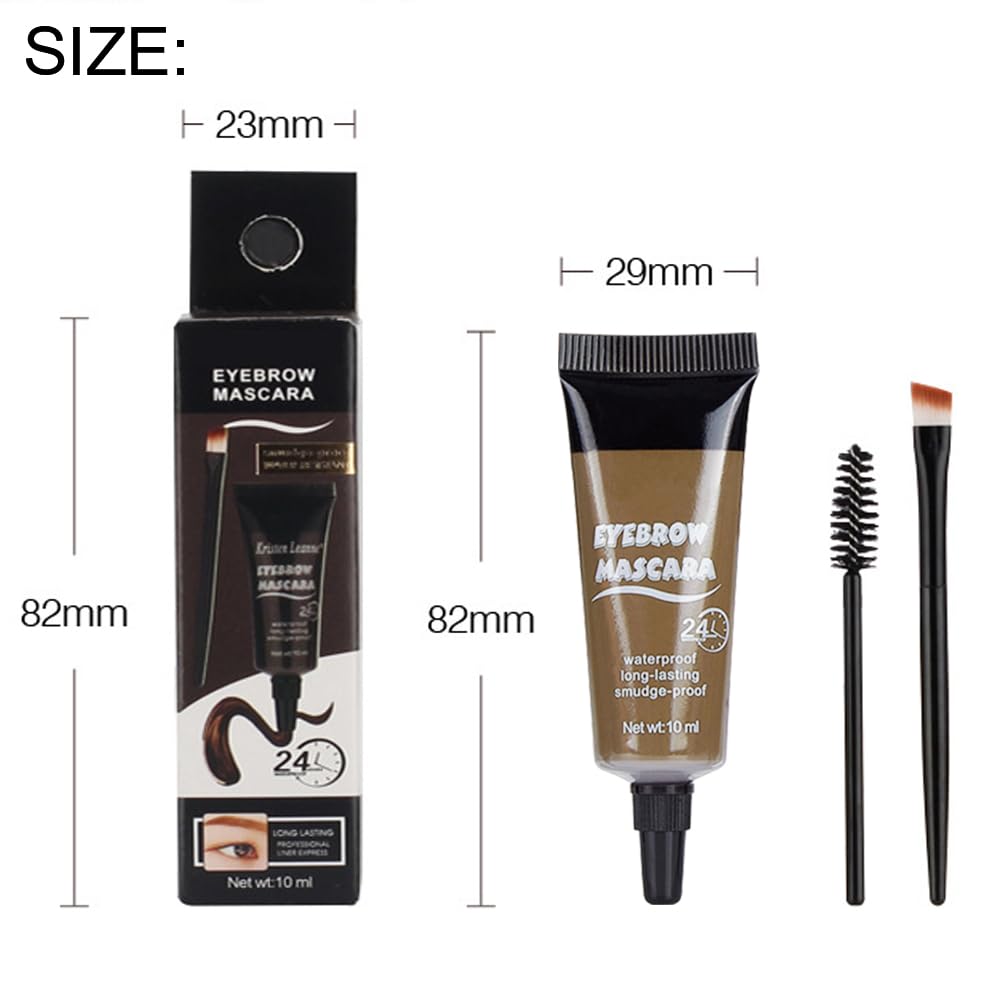 Tinted Thickening Eyebrow Mascara with Two Eyebrow Brushes,Brow Fast Sculpt,Waterproof,Transfer-proof,Eyebrow Tinting Kit- Cruelty Free - Light Medium Brown (1 Pack) (1Pc 01#Brown)
