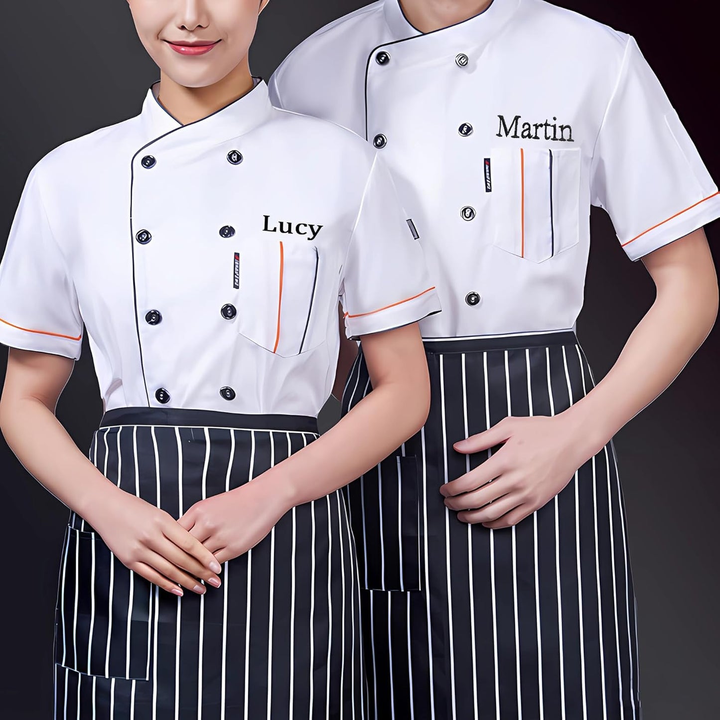 Personalized Chef Jacket Custom Embroidered Chef Coat for Men Women Short Sleeve Uniform Shirt for Restaurant Hotel