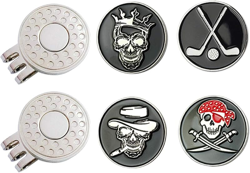 Golf Ball Markers with Hat Clips Value Sets for Men Women Golfer, Removable Attaches Easily to Golf Cap Premium Gifts