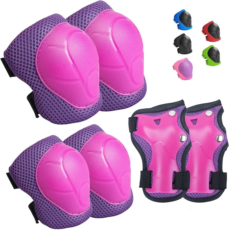 Kids Protective Gear Set Knee Pads for Kids 3-14 Years Toddler Knee and Elbow Pads with Wrist Guards 3 in 1 for Skating Cycling Bike Rollerblading Scooter