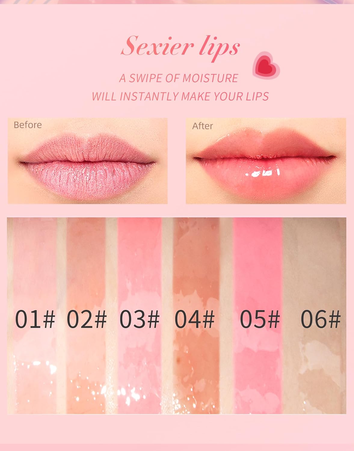 Moisturizing Lip Oil Gloss - Achieve Fuller and Healthier Lips with this Transparent Lip Balm Infused with Hydrating Lip Glow Oil (990-1#)
