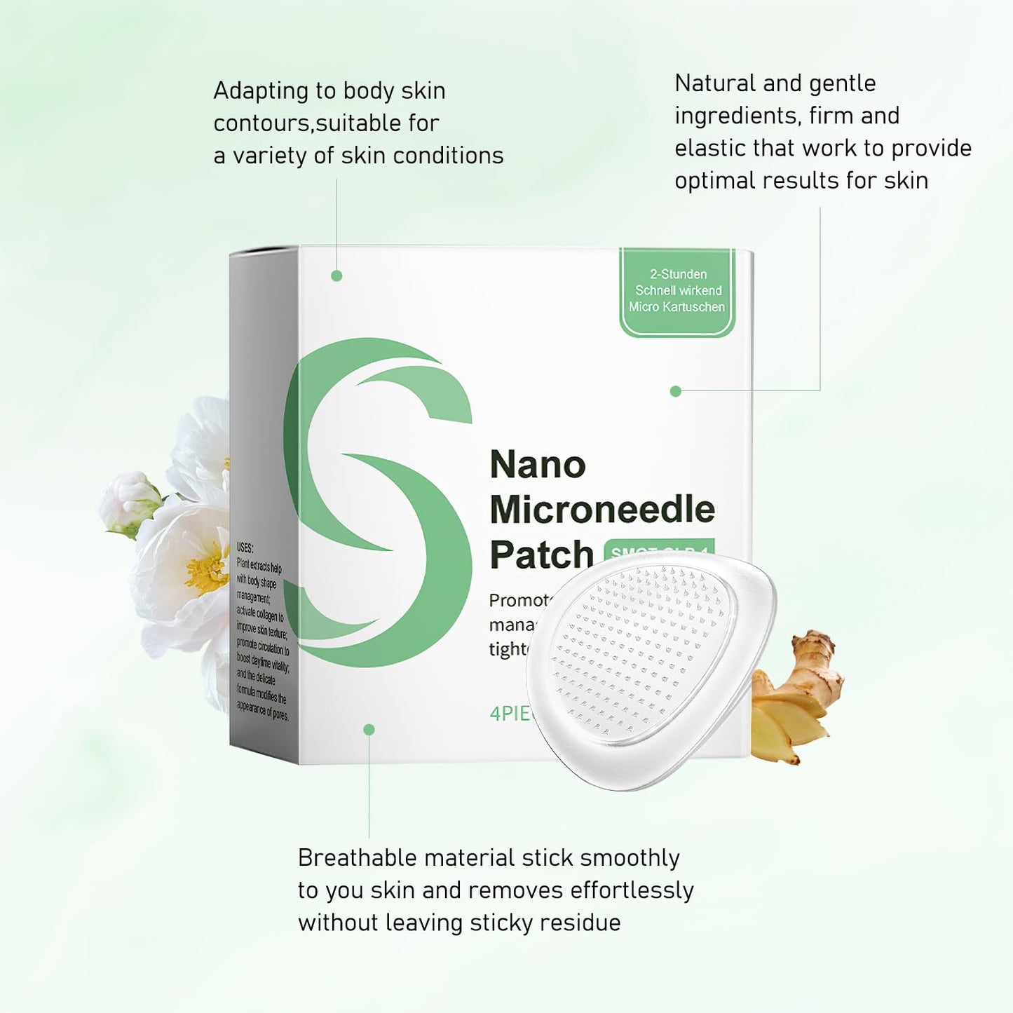 2 Boxes SMGT-GLP-1 Nano Patch, Firming Skin and Body Shaping Care Patch, Body Care Pat-ch Gentle Soothing Massage, Ginger Extract and Natural Ingredients, GLP 1 Patches for Women, Firming, Mild