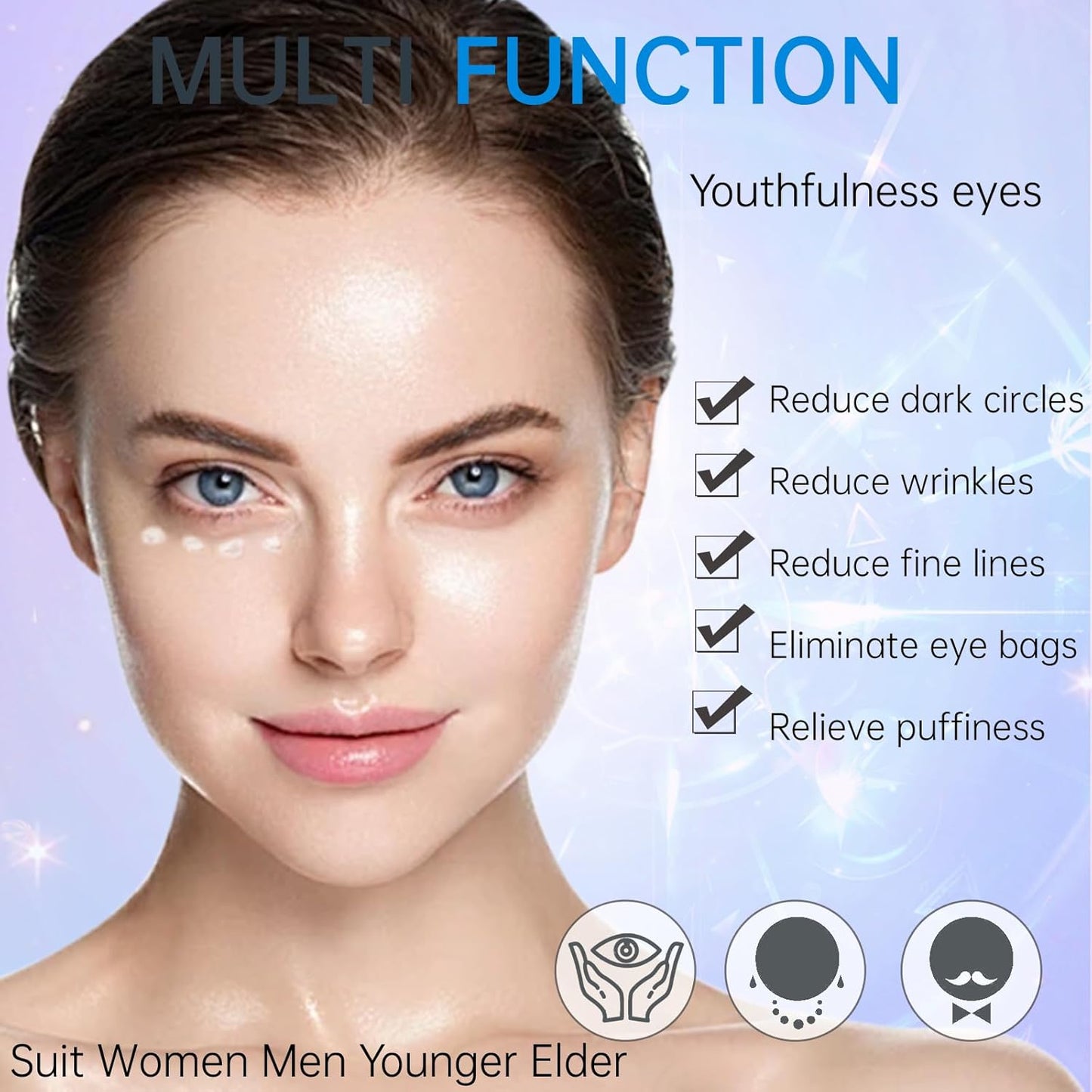 Under Eye Cream for Puffiness| Dark Circles| Wrinkle| Bags Under Eyes, Eye Repair Cream Anti Aging Moisturizer, Eye Care Cream Suit Women Men Eye Firm Smooth 0.7 oz