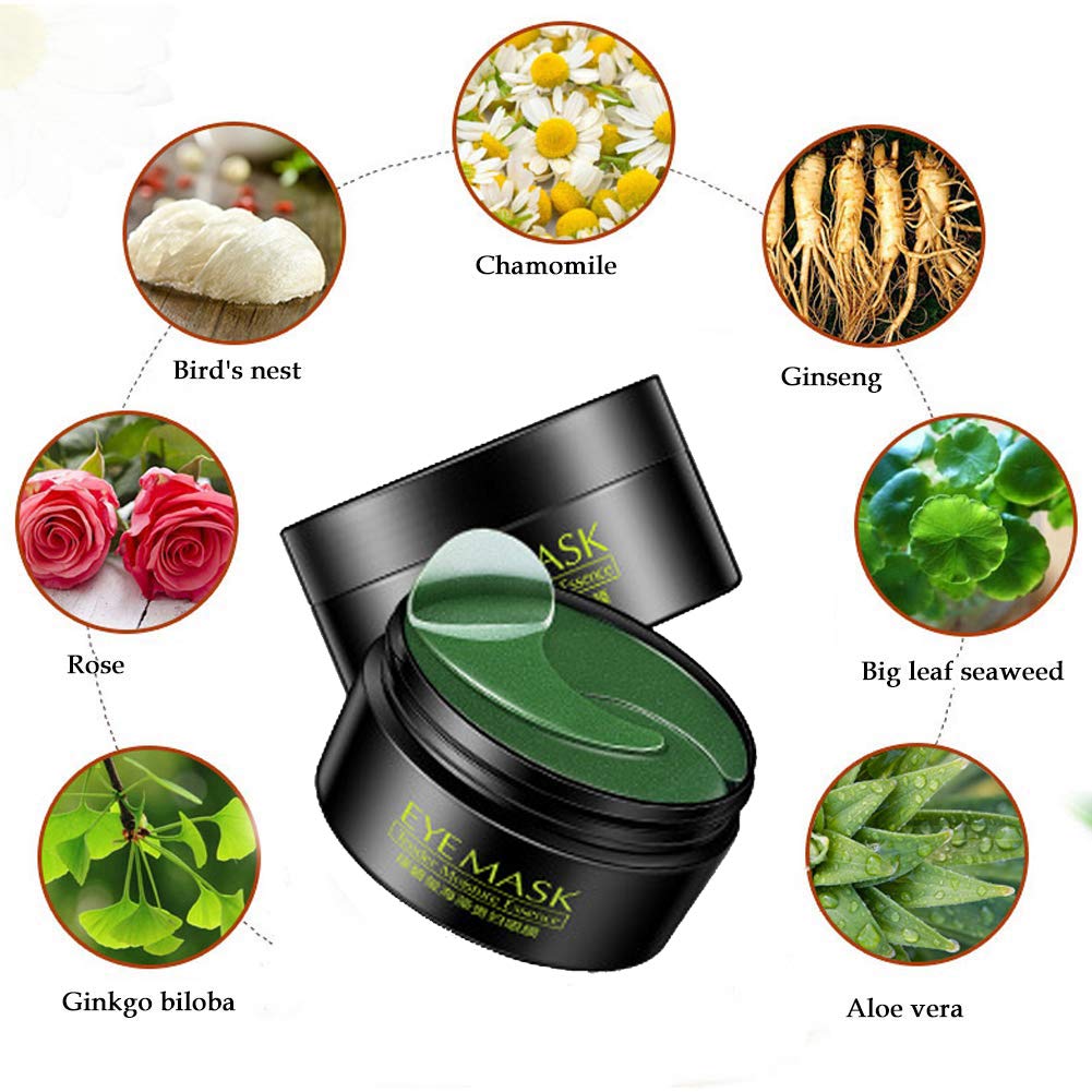 Under Eye Mask, Collagen Eye Mask, Eye Gel Pads, Green Tea Under Eye Patches, Firming Eye Mask, 30 Pairs Collagen Eye for Eye Moisturizing, Dark Circles, Wrinkles, Fine Lines, Under Eye Bags
