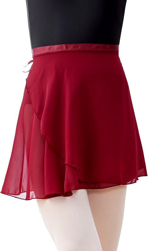 Phoeswan Dance Skirts for Girls (S/L) & Women (XL), Ballet Chiffon Wrap Skirt with Ties