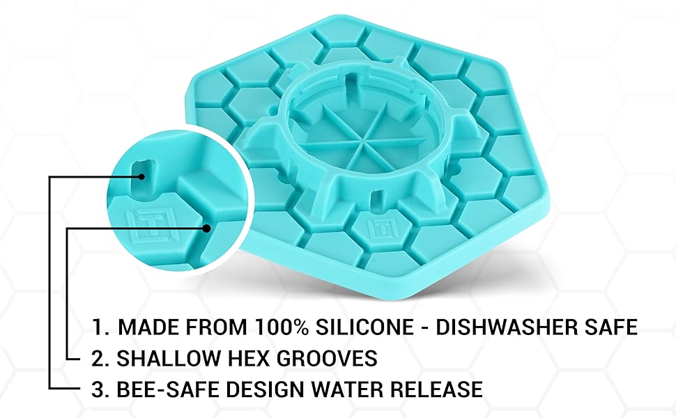 Bee Feeder for Mason Jar Made of Silicone - Bee Watering Station for Garden Compatible with Regular Mouth Mason Jars (2 Pack)