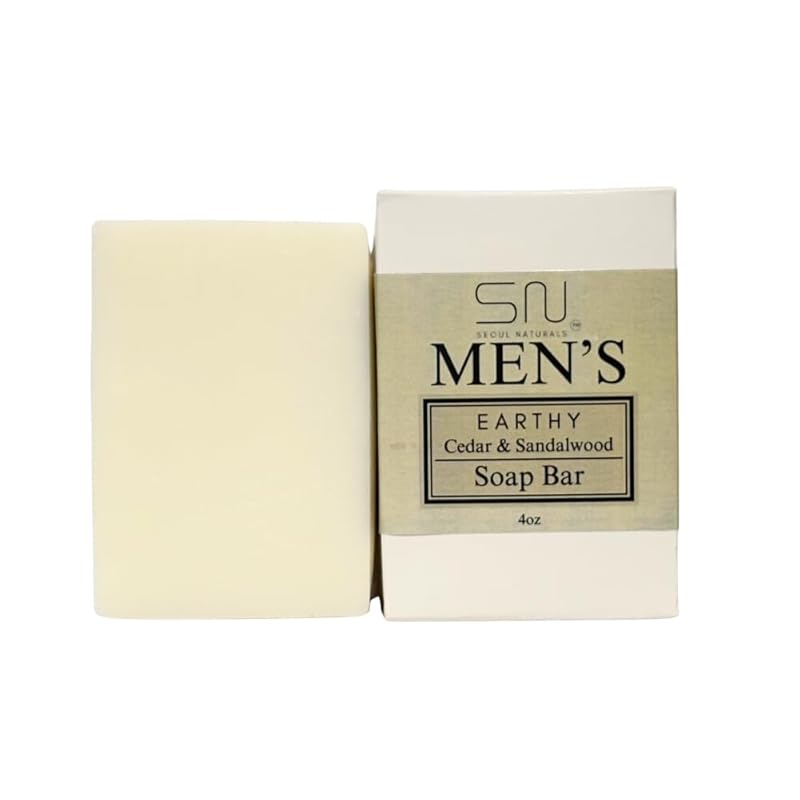 Seoul Naturals Men's Timeless Oakmoss & Bergamot Soap Bar, k beauty, 4 oz
