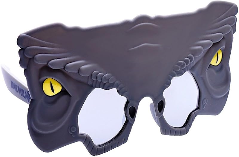 SunStaches Jurassic World Blue Raptor Costume Sunglasses, Party Favors, UV400, Gray one size fits most