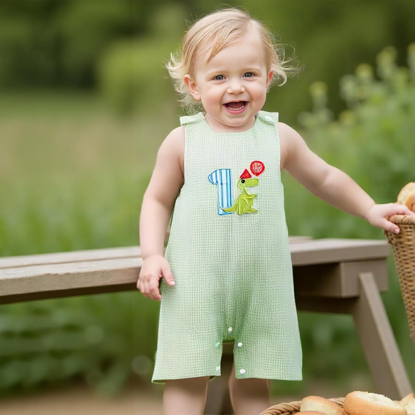 Baby Boy Birthday Outfit Sleeveless 1st Embroidery Birthday Romper Jumpsuit Cute One Piece Cake Smash Outfits