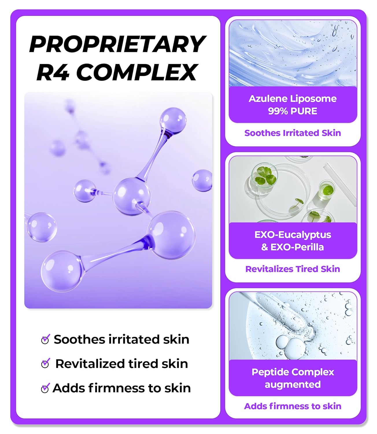 DERMAFIRM Soothing Repair Hydrating Face Serum R4 | Dark Spot Serum Skin Glow Korean Face Oil with Eucalyptus, Peptide & Collagen | Gentle for All Skin Types No Animal Trials No Paraben 1.69 fl oz