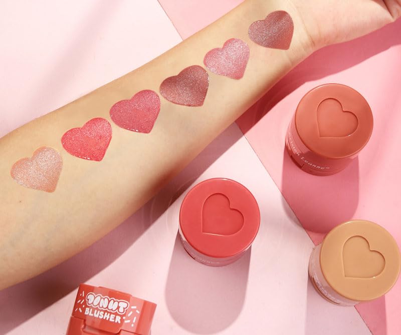 Liquid Blush with Heart Shaped Applicator, Natural Long Lasting, Light and Airy Makeup for Women (2), Pink