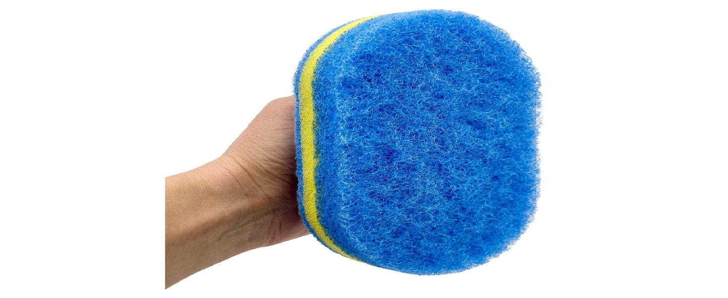 KOKSI 2-Piece Cleaning Brush for Bathroom Kitchen Bathtub Toilet Cleaner All Purpose Shower Sponge Scrubbing Brush with Ergonomic Handle