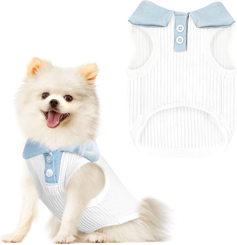 Dog Tshirts for Small Dogs Polo Shirt Stretchy Dog T Shirt Breathable Dogs Cooling Vest Sweatshirts Girl Boy Puppy Dachshund French Bulldog Frenchie Chihuahua Pet Clothes