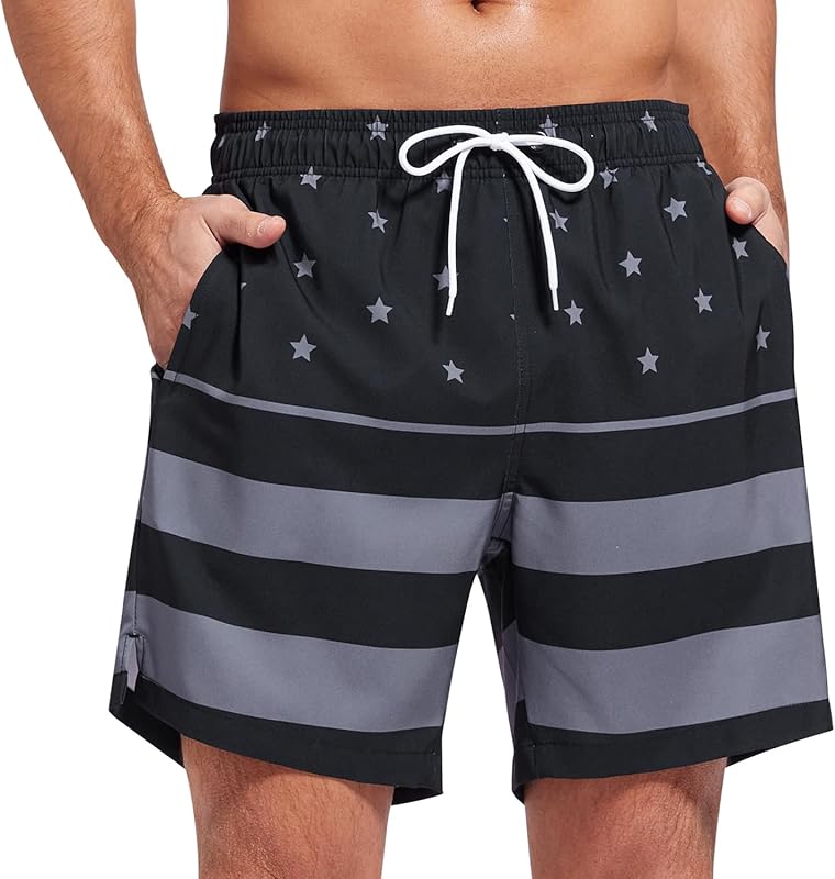 SILKWORLD Men's Swim Trunks Quick Dry Beach Shorts with Pockets