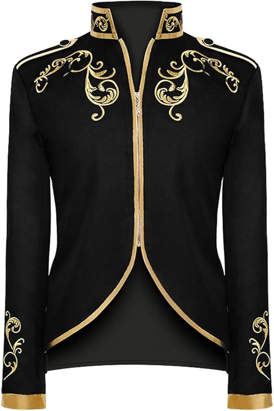 Unisex Military Blazers Prince Coats Drummer Parade Punk Officer Fitted Jackets