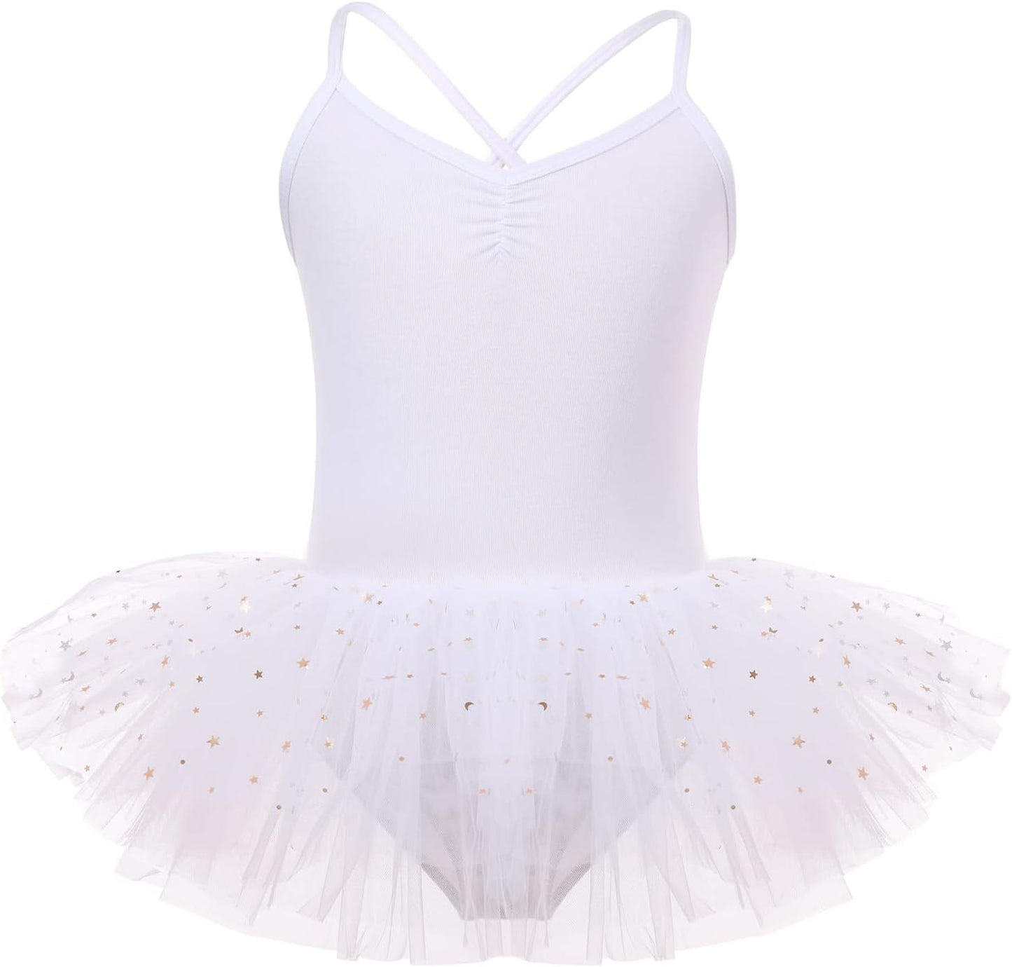 Bezioner Girls' Ballet Dress with Tutu Skirt Children Cotton Leotard Sleeveless Dance Outfits