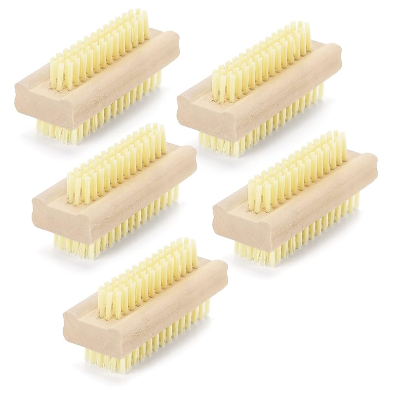 Tbestmax Cleaning Nail Fingernail Brush Wood 2 Side for Manicure Pedicure Women Kids 4 Pack