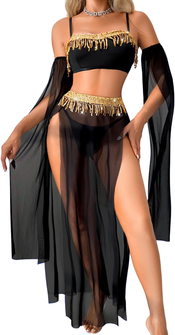 Exotic Wear Dancer Outfits,High Slit Skirt Sexy Lingerie For Women,Belly Dance Costume Cosplay Festival