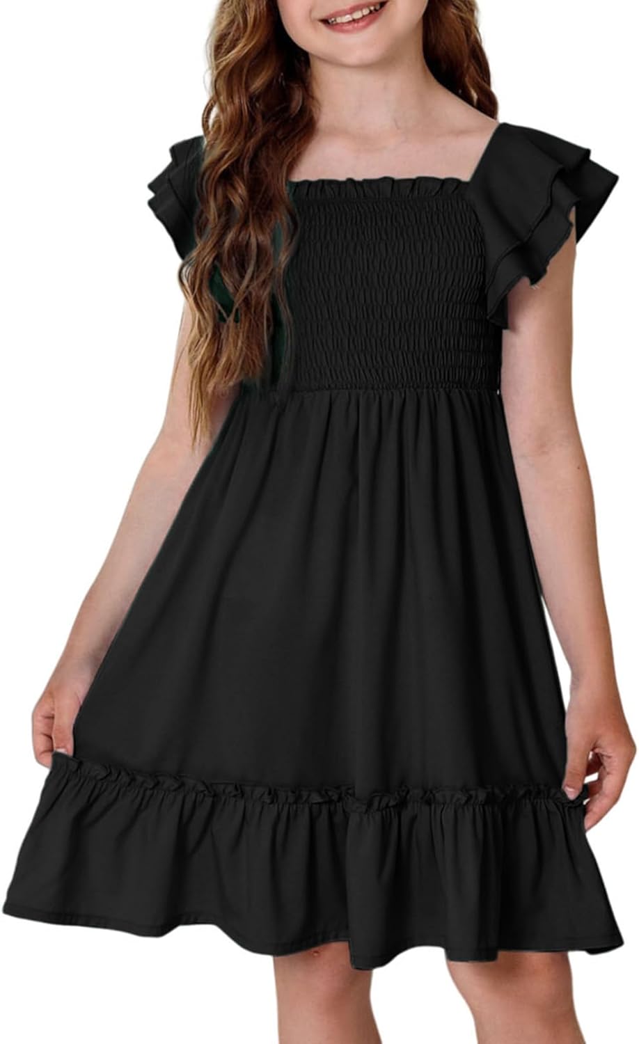 blibean Tween Girls Elegant Ruffle Sleeve Dresses Size 6-15 Years