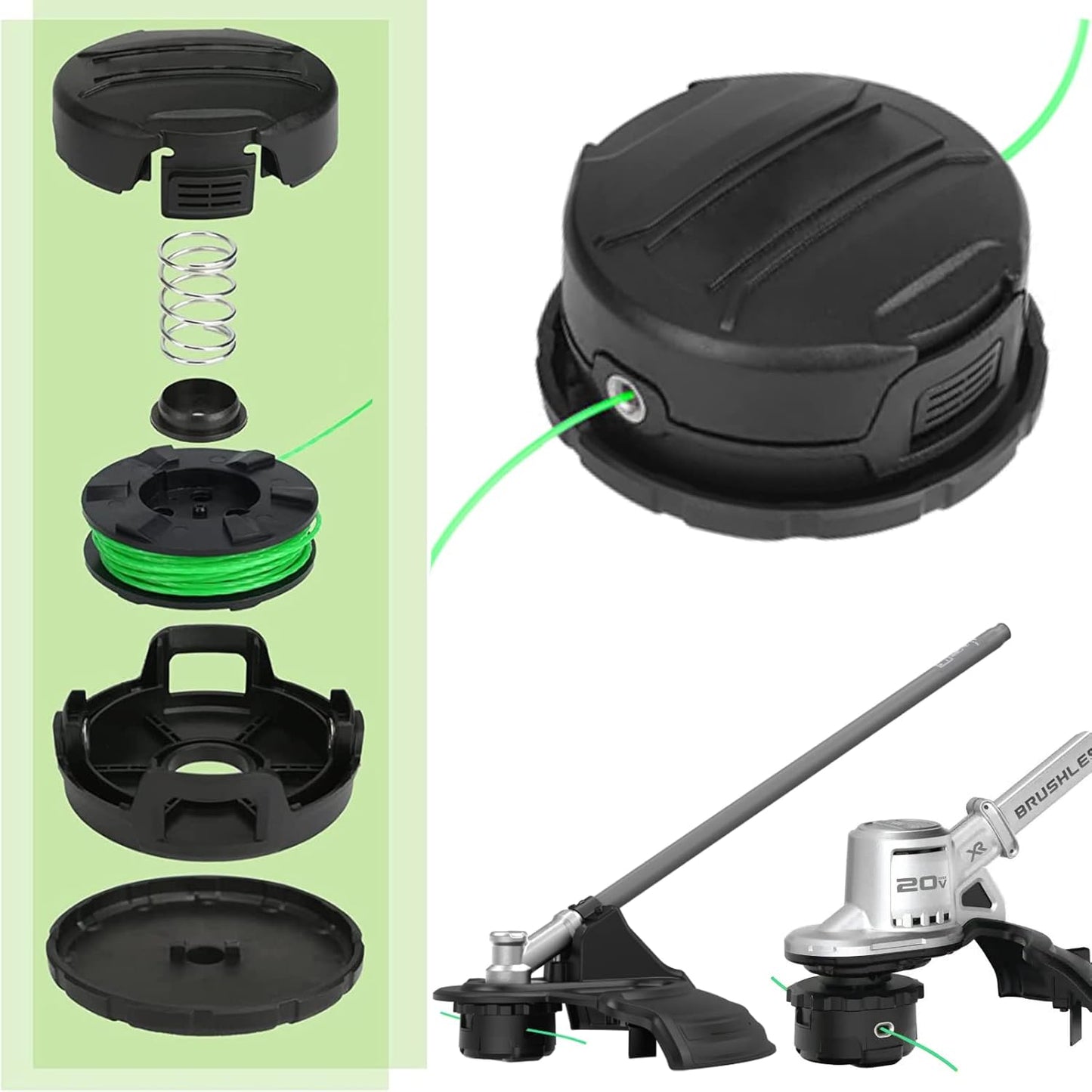 DWO1DT995 Replacement Trimmer Head Compatible with Dewalt DCST920 DCST922 DCST970 DCST990 DCST925 Cordless String Trimmer,Replacement Head with Pre-Wound 0.080" 20Ft Line