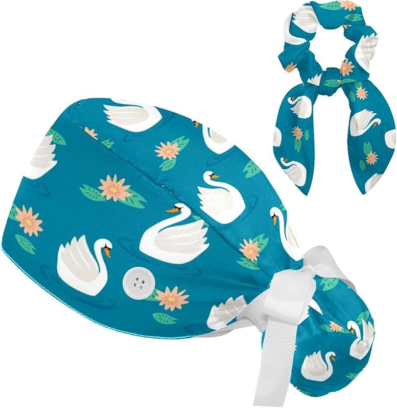 Women's Working Caps with Scrunchies Tarot Pattern Background Lace-Up Hat Unisex Hair Covers One Size