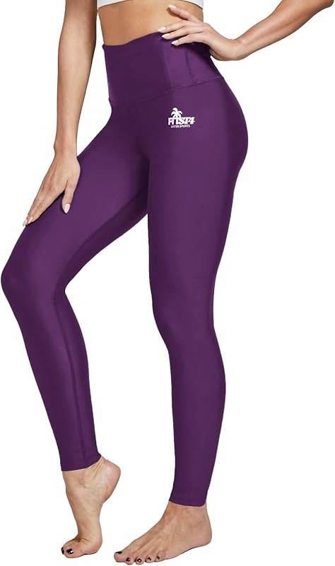 FitsT4 Sports Women's Swimming Leggings UPF 50+ High Waisted with Pockets Swim Pants