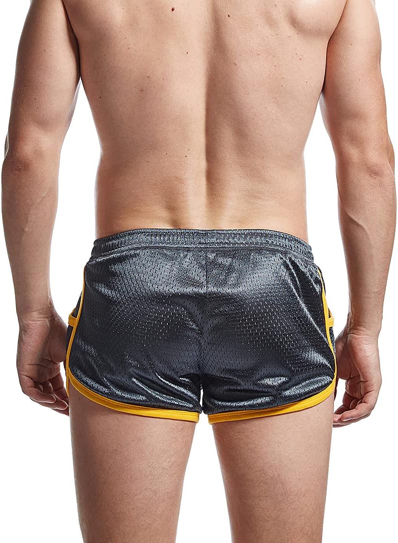 AIMPACT Mens Mesh 3 Inch Booty Shorts Sexy Side Split Athletic Workout Running Shorts