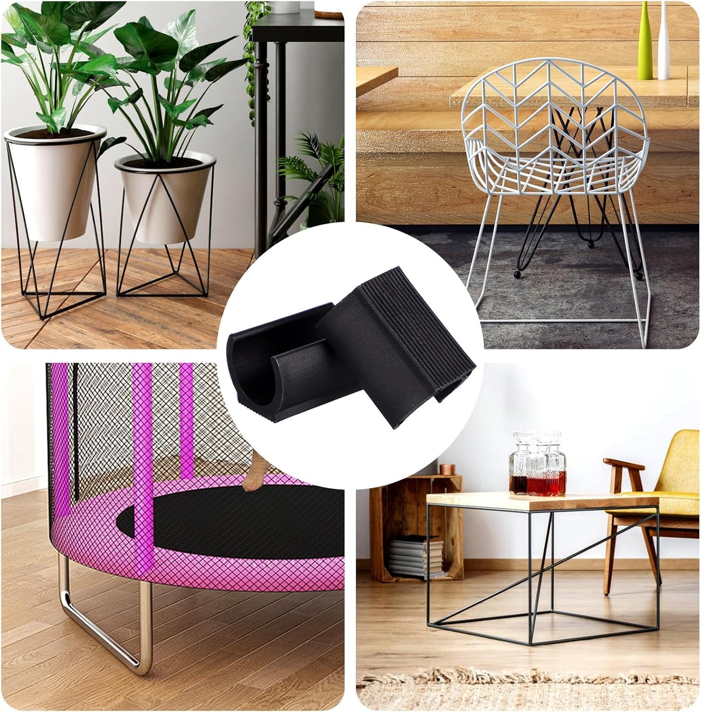 U Shaped Floor Glides: 25Pcs 25mm Plastic Chair Foot U Shaped Floor Glides Tubing Caps Cover Chair Foot Pads Furniture Foot Rectangle Shaped Non-Slip Chair Leg Tip Protectors