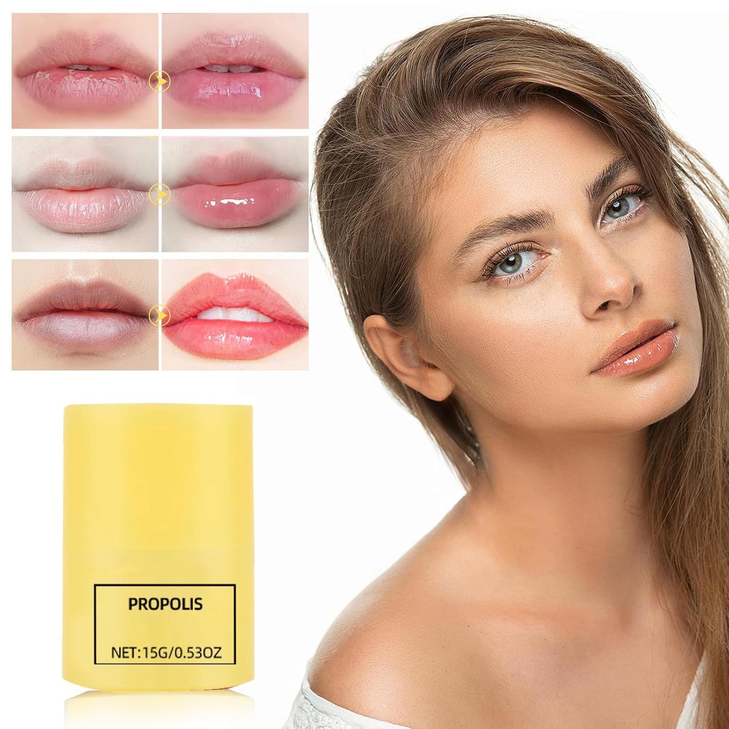 Honey Lip Butter, 12hrs Long-lasting Moisture, Gentle Exfoliation, Hygienic Twist Dispenser