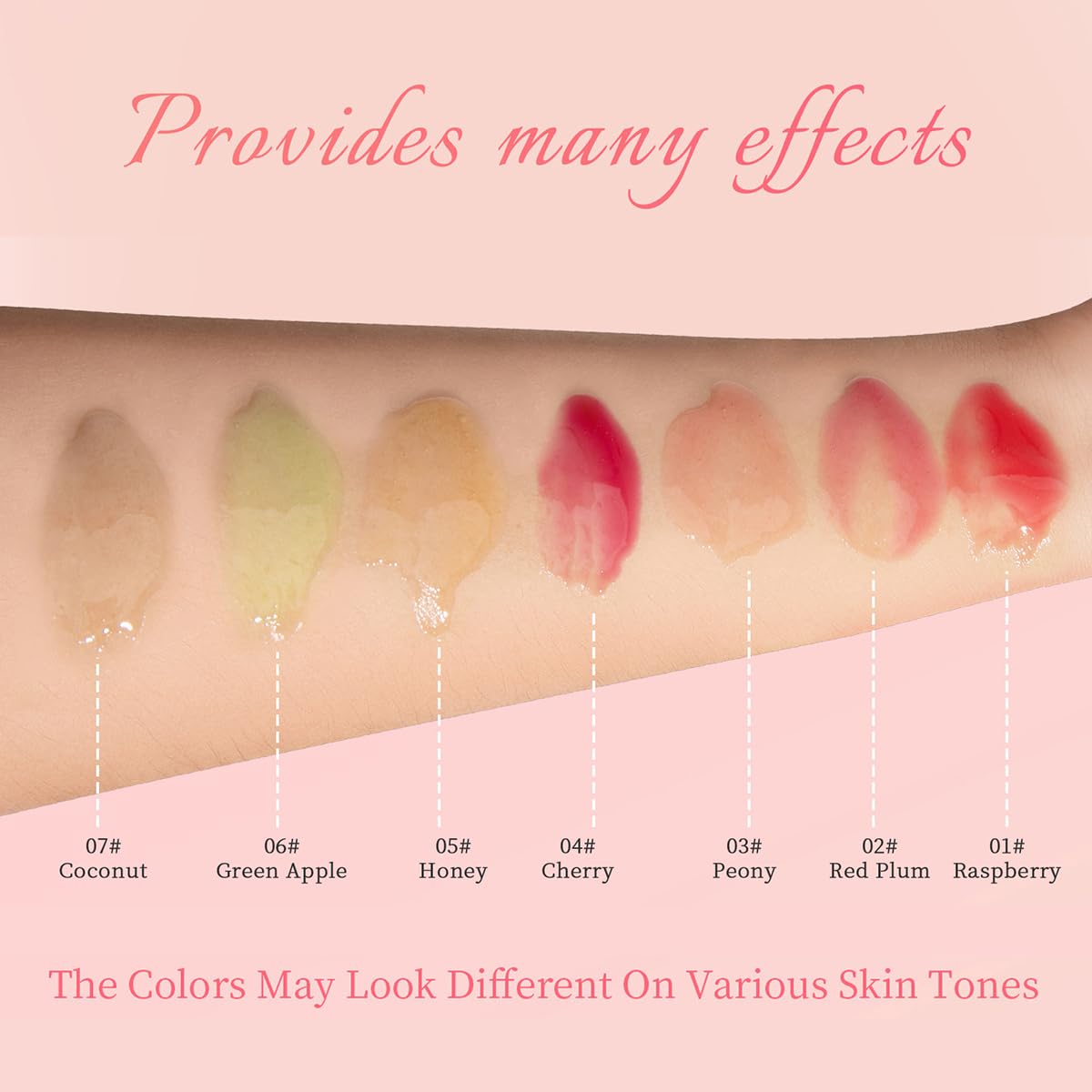 Korean Lip Oil - Fruity Flavor Lip Glow Oil, Moisturizing Hydrating & Nourishing Non-stick Cup Transparent Plumping Lip Gloss for Dry Lips & Lip Care (01#Raspberry)