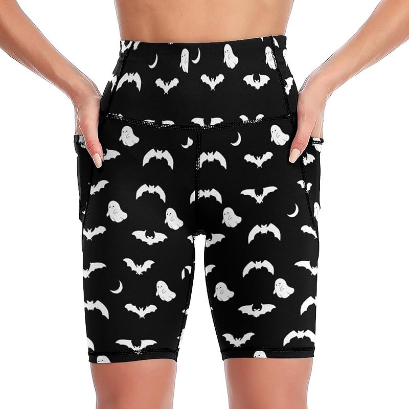 High Waist Workout Yoga Shorts for Women with Pockets Tummy Control Yoga Leggings Running Gym Biker Shorts