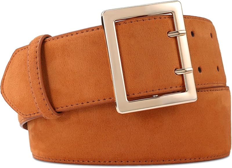 Wide Belts for Women Leather Wide Belts Fashion Thick Black Belt With Gold Buckle Belt for Dresses