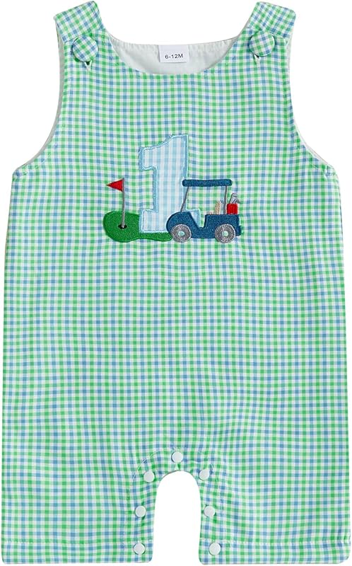 Baby Boy Birthday Outfit Sleeveless 1st Embroidery Birthday Romper Jumpsuit Cute One Piece Cake Smash Outfits