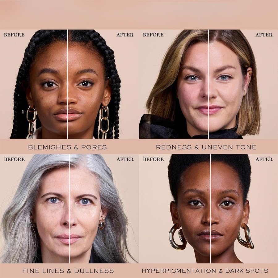Biological Match 4-in-1 Foundation - Light/Medium Spectrum, Mature Skin Color Changed, Protect from Sun SPF 50+ Concealers Waterproof (Light, 1 Ounce)