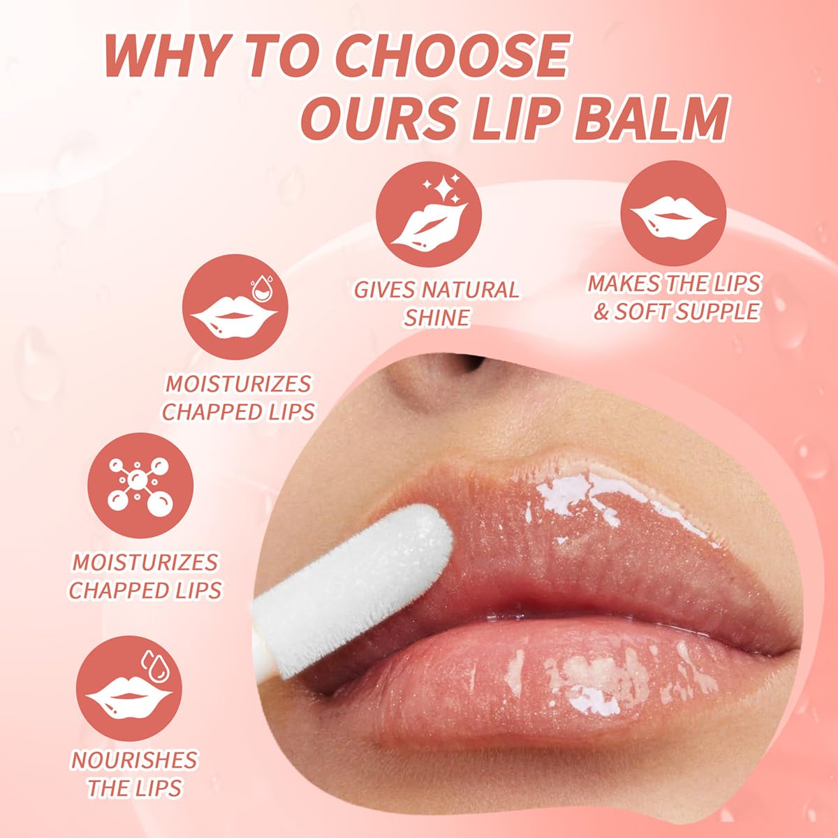 Korean Lip Oil - Fruity Flavor Lip Glow Oil, Moisturizing Hydrating & Nourishing Non-stick Cup Transparent Plumping Lip Gloss for Dry Lips & Lip Care (01#Raspberry)