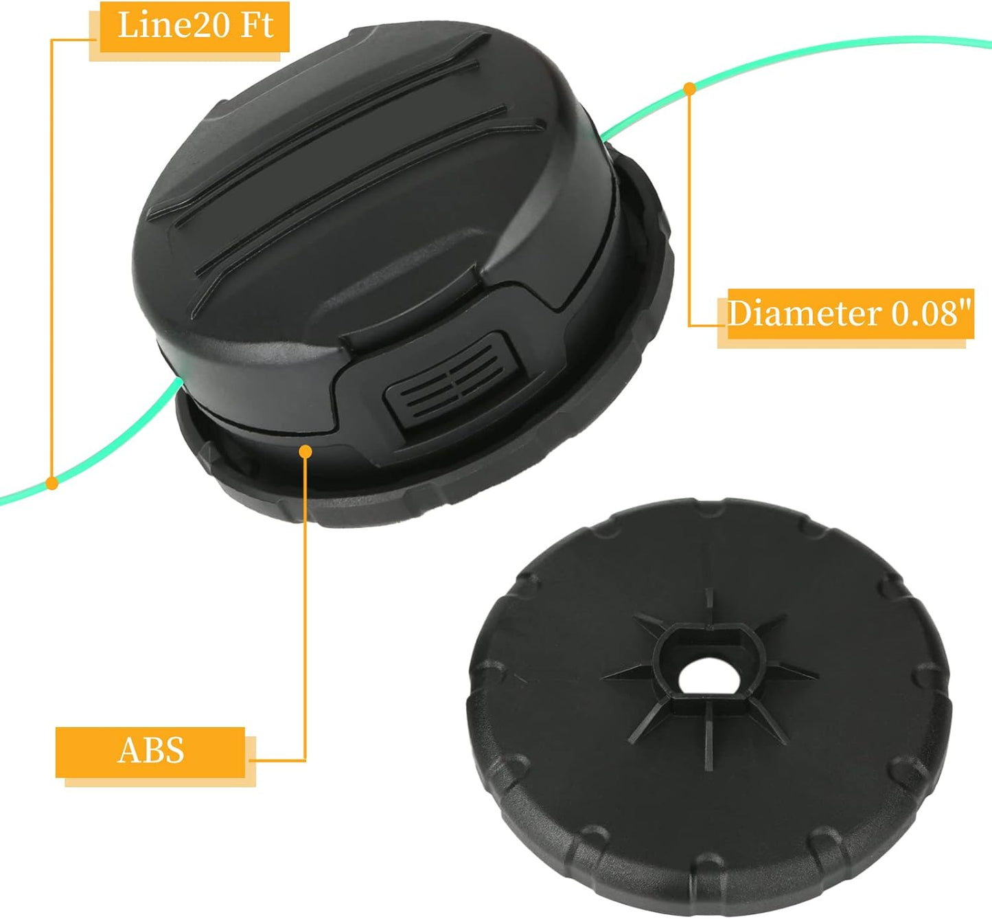 DWO1DT995 Replacement Trimmer Head Compatible with Dewalt DCST920 DCST922 DCST970 DCST990 DCST925 Cordless String Trimmer,Replacement Head with Pre-Wound 0.080" 20Ft Line