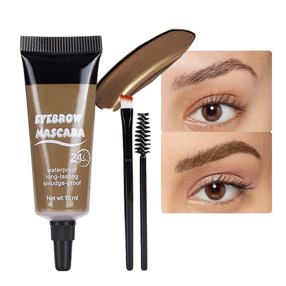 Tinted Thickening Eyebrow Mascara with Two Eyebrow Brushes,Brow Fast Sculpt,Waterproof,Transfer-proof,Eyebrow Tinting Kit- Cruelty Free - Light Medium Brown (1 Pack) (1Pc 01#Brown)