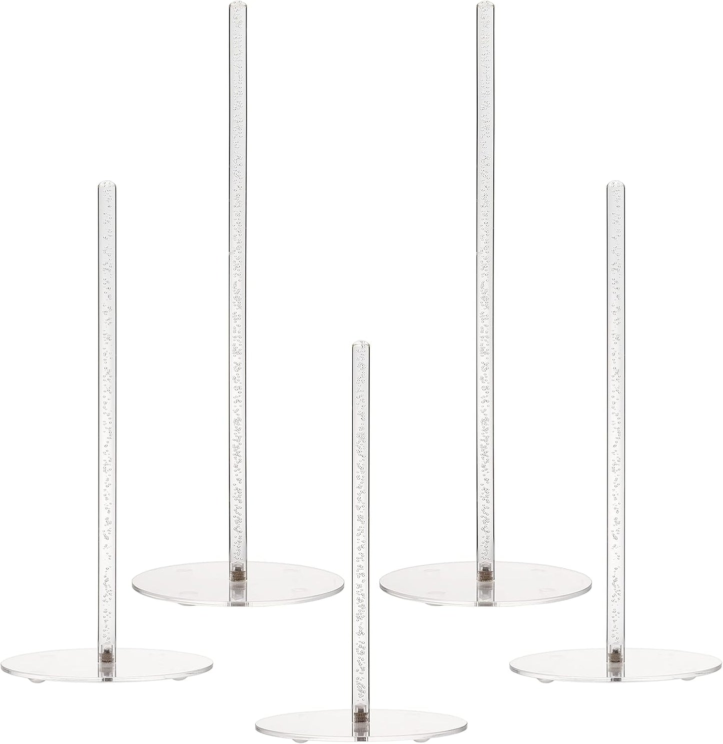 Clear Bubble Acrylic Donut Stands - 5PCS Bagel Holder Display, Reusable Doughnut Pretzel Tower for Dessert Table, Wedding Bar, Birthday Party with Built-in Copper Nut