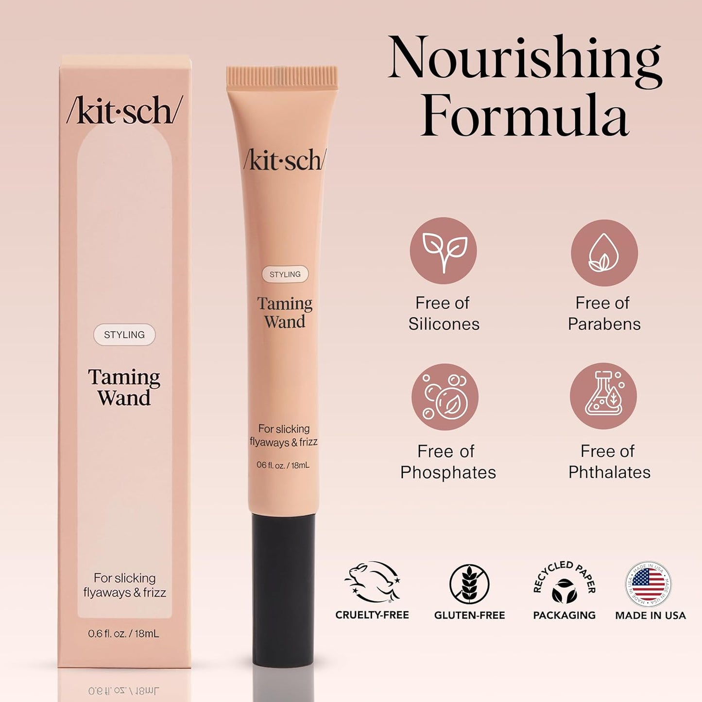 Kitsch Fly Away Stick for Hair - Edge Control Stick for Flyaways, Baby Hairs & Bangs - Taming Wand Hair Mascara - Travel Size Styling Essential – 18mL