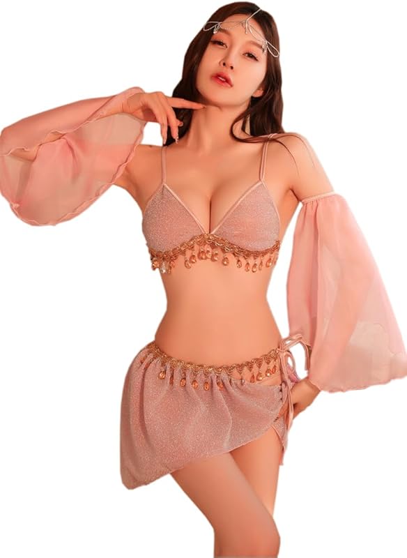 SINROYEE Women Sexy Cosplay Lingeries Anime Maid Dress Halloween Chinaese Classical Cosplay Princess Dancer Outfit