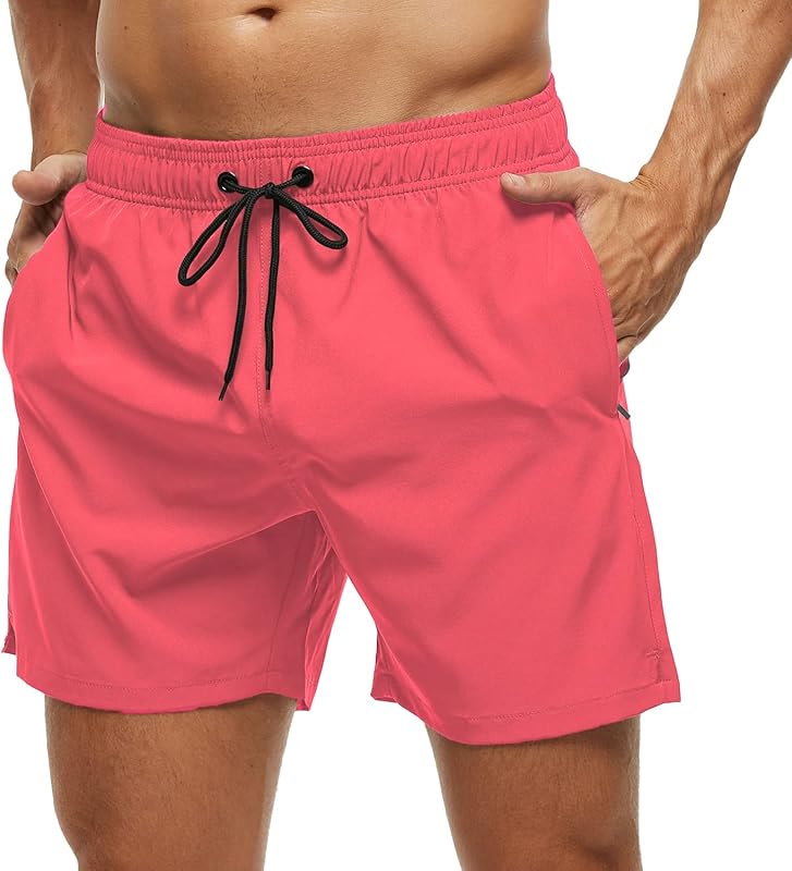 SILKWORLD Men's Swim Trunks Quick Dry Beach Shorts with Pockets