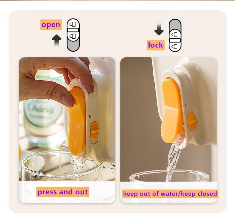GeRRiT 123fl oz cold water bottle, clear plastic kettle with lid, refrigerator kettle, BPA-free, shatters resistant, perfect for iced tea, Sangria, lemonade, juice, milk, etc (warm white), neutral