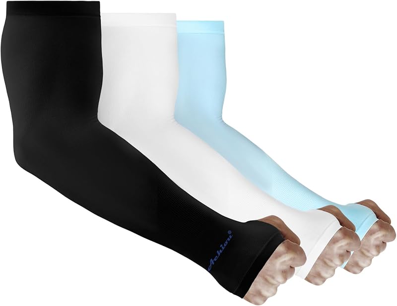 Achiou Arm Sun Sleeves Compression UV Protection Cooling for Men Women Summer Sunblock Basketball Football, Cover Arms Tattoo