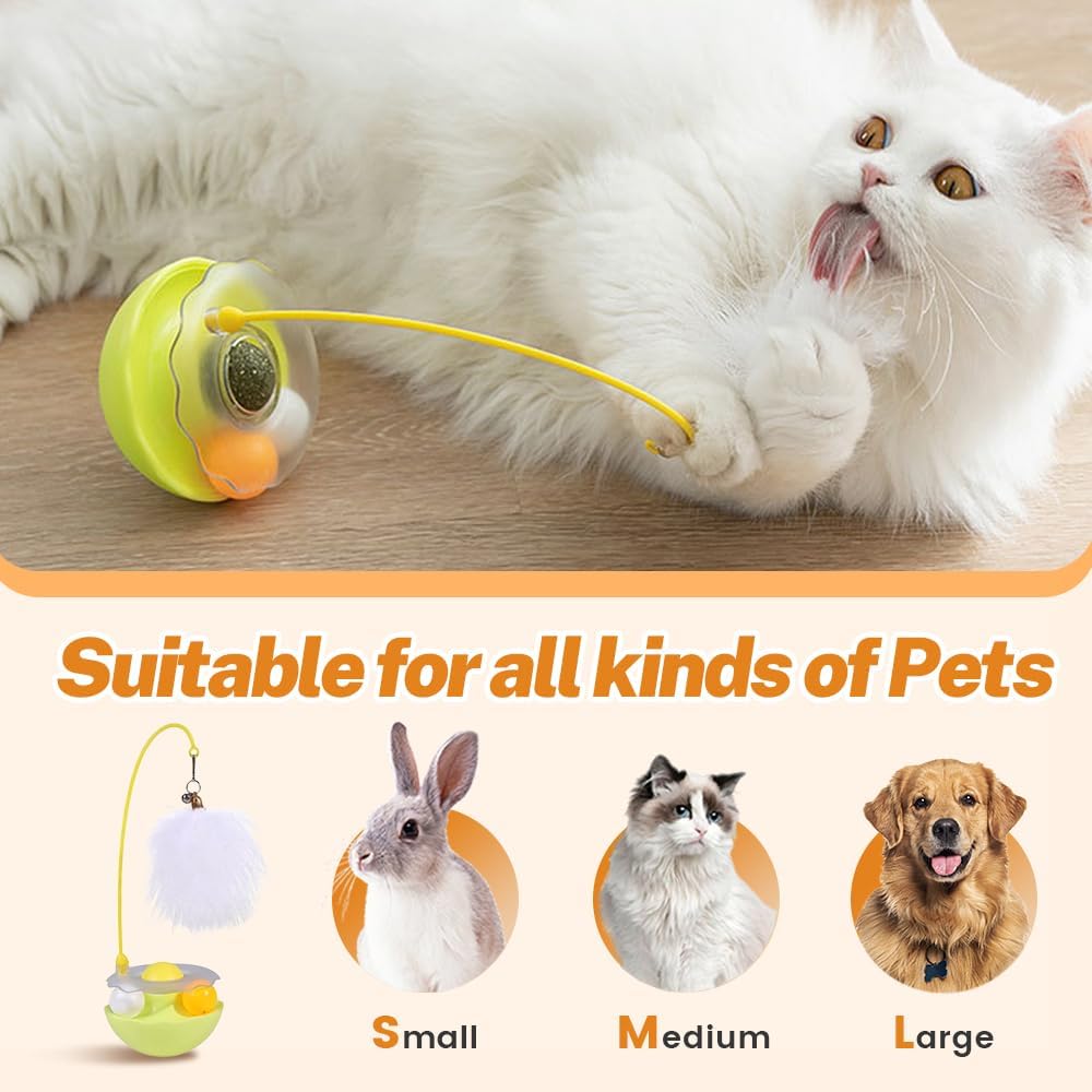 Interactive Cat Feather Toys, 2025 New Automatic Interactive Cat Toys for Indoor Cats Exercise Feather Toy for All Breeds (Blue)