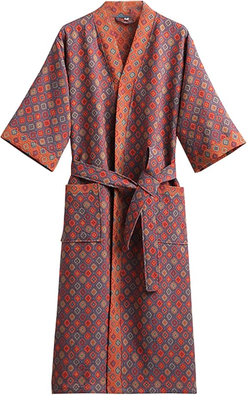 PRINCESS BRIDE 3/4 Sleeve Close Skin Cotton Gauze Summer Breathable Soft Pajamas Spa Bath Quick Dry Robe for Couples